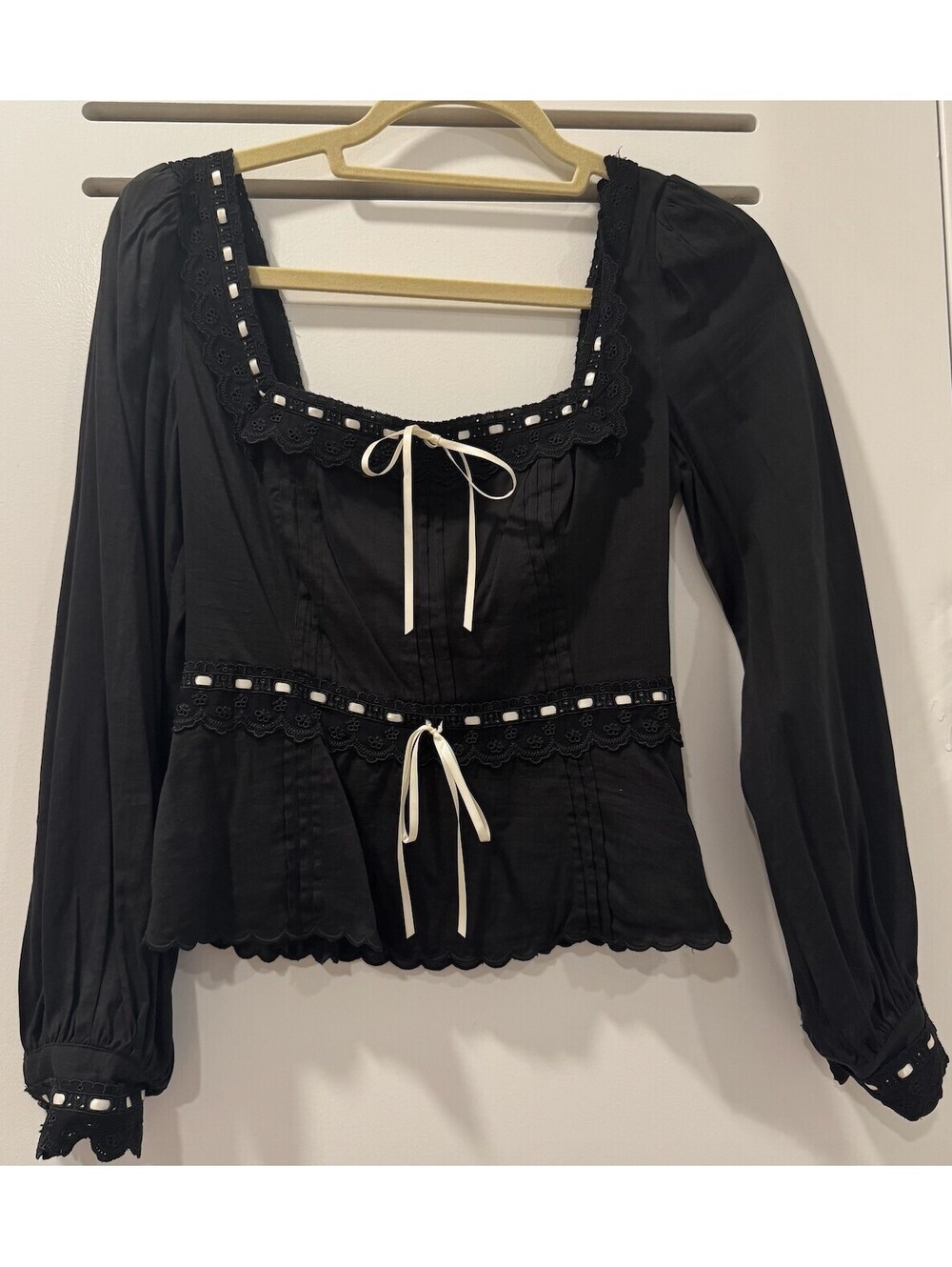 Reformation Size 0 Haisley Cotton Lace Top Blouse